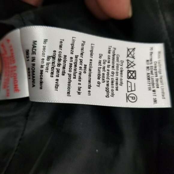 Miss Selfridge Black Lace & Metallic Gunmetal Moto Jacket Size 8 Lightweight - Picture 6 of 9